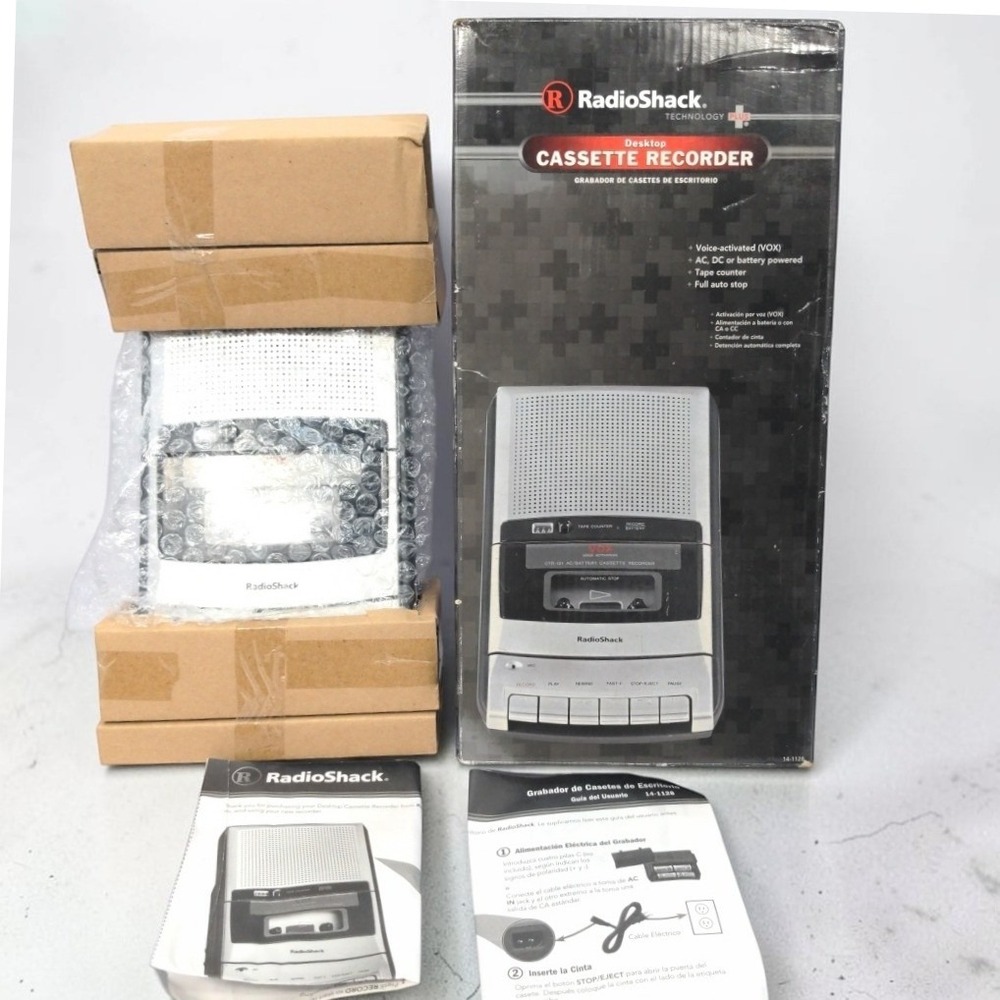 VTG RadioShack CTR-121 Desktop Cassette Recorder VOX AC Battery In Box 14-1128